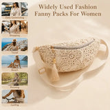 Bohemian Crochet Crossbody Bag: Handmade Openwork with Tassels, Lightweight & Spacious, Versatile for Commuting & Vacation/BLACK