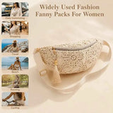 Bohemian Crochet Crossbody Bag: Handmade Openwork with Tassels, Lightweight & Spacious, Versatile for Commuting & Vacation./BROWN In Australia - Darrahopens
