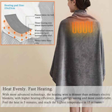 3-Setting Electric Heating Shawl | USB Rapid Warming, Portable & Machine Washable, Multifunctional Warming Blanket for Home, Office & Travel
