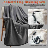 3-Setting Electric Heating Shawl | USB Rapid Warming, Portable & Machine Washable, Multifunctional Warming Blanket for Home, Office & Travel