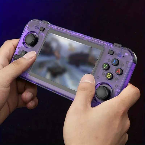 R36H Retro Game Console 64G  Handheld with 23 Emulators, Linux System, 3.5-inch IPS Screen, 640×480 Resolution, USB Charging, Ultra-Long Battery Life, Perfect Gift for Friends.purple