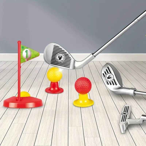 Set Golf Kanak-kanak Tongkat Teleskopik Mainan Luar Dalam Rumah Interaktif