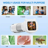 Children's 1000X Digital Microscope 2.4 Inch IPS Screen Portable Mini LED Microscope with Photo Video and PC Connection Science Educational Toy.PINK