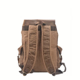 Retro Waxed Canvas Backpack, Crazy Horse Leather Large Capacity, Waterproof Outdoor Travel, Drawstring Closure, Comfort & Load Relief!(green)