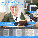 LED 5X Magnifying Glass with Light, Type-C Charging with Three Brightness Levels, Full Frame Protection with Extra-Long Gooseneck – A Great Helper for Seniors' Reading and Handcraft Repairs./black In Australia - Darrahopens