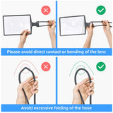 LED 5X Magnifying Glass with Light, Type-C Charging with Three Brightness Levels, Full Frame Protection with Extra-Long Gooseneck – A Great Helper for Seniors' Reading and Handcraft Repairs./black
