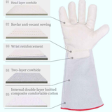 Thermal Leather Freezer Work Gloves – Thinsulate Lined, Kevlar Reinforced Cold Store & Outdoor Winter Safety Gloves(40CM/15.75IN)