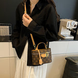 Vintage Brown & Gold Mini Square Bag, Three Ways to Carry — Lightweight Versatile Commuter Bag./brown In Australia - Darrahopens