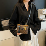 Vintage Brown & Gold Mini Square Bag, Three Ways to Carry — Lightweight Versatile Commuter Bag./brown In Australia - Darrahopens
