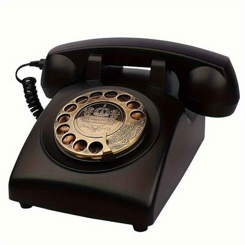 Light Luxury Retro European Telephone: Royal court-style design, eco-friendly ABS material, free from digital distractions, perfect for home and office, returning to pure communication.black