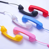Retro mobile phone handset: Type-C plug-and-play, compatible with iPhone and Android, anti-radiation for ear protection, HD calls, a vintage desktop essential.WHITE