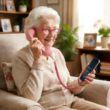 Retro mobile phone handset: Type-C plug-and-play, compatible with iPhone and Android, anti-radiation for ear protection, HD calls, a vintage desktop essential.WHITE
