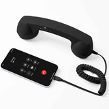 Retro mobile phone handset: Type-C plug-and-play, compatible with iPhone and Android, anti-radiation for ear protection, HD calls, a vintage desktop essential.WHITE