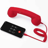 Retro mobile phone handset: Type-C plug-and-play, compatible with iPhone and Android, anti-radiation for ear protection, HD calls, a vintage desktop essential.WHITE