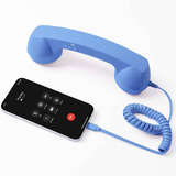 Retro mobile phone handset: Type-C plug-and-play, compatible with iPhone and Android, anti-radiation for ear protection, HD calls, a vintage desktop essential.WHITE