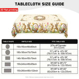 Polyester Easter Tablecloth, Bunny Egg Waterproof Printed Decoration（180*180CM/70*70IN)