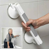 Drill-free Suction Cup Safety Grab Bar – Dual Suction Cup Vacuum Adsorption, Load Capacity 120kg, Red and Green Indicator Light for Visual Safety, Anti-slip Handle for Multi-scenario Use