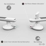 Drill-free Suction Cup Safety Grab Bar – Dual Suction Cup Vacuum Adsorption, Load Capacity 120kg, Red and Green Indicator Light for Visual Safety, Anti-slip Handle for Multi-scenario Use