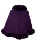 Imitation Mink Collar Knit Shawl: Autumn/Winter Retro Cape, Elegant, Versatile, and Flattering（purple）