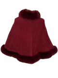 Imitation Mink Collar Knit Shawl: Autumn/Winter Retro Cape, Elegant, Versatile, and Flattering。（claret-red）