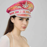 Sparkling Rhinestone Captain's Hat, Covered in Sequins, Adorned with Rhinestone Trim, Unisex and Versatile – Shines Bright at Parties and in Daily Wear. In Australia - Darrahopens