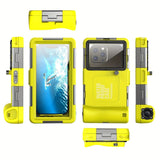 15m Waterproof Phone Case for Diving & Surfing - 1 Hour Underwater Shooting, Dual Seal, Zinc Alloy Buckle, Fits iPhone Samsung Xiaomi up to 6.9 Inch(black+black)