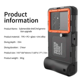 15m Waterproof Phone Case for Diving & Surfing - 1 Hour Underwater Shooting, Dual Seal, Zinc Alloy Buckle, Fits iPhone Samsung Xiaomi up to 6.9 Inch(black+orange)