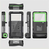 15m Waterproof Phone Case for Diving & Surfing - 1 Hour Underwater Shooting, Dual Seal, Zinc Alloy Buckle, Fits iPhone Samsung Xiaomi up to 6.9 Inch(black+green)