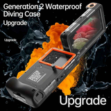 15m Waterproof Phone Case for Diving & Surfing - 1 Hour Underwater Shooting, Dual Seal, Zinc Alloy Buckle, Fits iPhone Samsung Xiaomi up to 6.9 Inch(blue+orange)