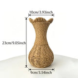 Rattan-Look Hourglass Vase, Petal Rim Adds Elegance — Handcrafted Dried Flower Décor for Living Room./Cloth mark payment In Australia - Darrahopens