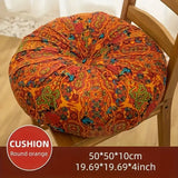 Bohemian Thick Cushion: Ethnic print with tassel trim, 100% polyester soft and resilient, suitable for both square and round shapes in all seasons, easy hand-wash care, adds an exotic flair to your home decor. (Square, Blue)