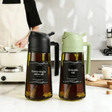 Dark Glass Light-Blocking Oil Dispenser, Dual-Use Press Spray & Pour, Kitchen Oil Control & Freshness.BLACK In Australia - Darrahopens