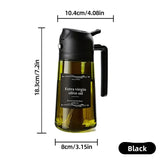Dark Glass Light-Blocking Oil Dispenser, Dual-Use Press Spray & Pour, Kitchen Oil Control & Freshness./GREEN