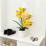 Artificial Moth Orchid Potted Plant, Bringing Natural Vitality into Your Home; Flowers Never Wilt, Staying Evergreen All Year Round./YELLOW