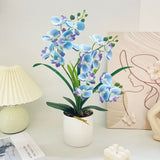 Artificial Moth Orchid Potted Plant, Bringing Natural Vitality into Your Home; Flowers Never Wilt, Staying Evergreen All Year Round./Purple heart