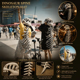 Dinosaur Spine Skeleton Plush Hat – 1-Meter 3D Design, Soft & Comfortable, Party Fun Photo-Ready Prop. (Purple)