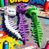 Dinosaur Spine Skeleton Plush Hat – 1-Meter 3D Design, Soft & Comfortable, Party Fun Photo-Ready Prop. (Purple)