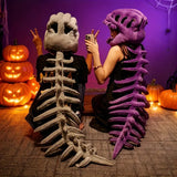 Dinosaur Spine Skeleton Plush Hat – 1-Meter 3D Design, Soft & Comfortable, Party Fun Photo-Ready Prop. (Purple)