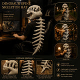 Dinosaur Spine Skeleton Plush Hat – 1-Meter 3D Design, Soft & Comfortable, Party Fun Photo-Ready Prop. (GREY) In Australia - Darrahopens