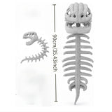 Dinosaur Spine Skeleton Plush Hat – 1-Meter 3D Design, Soft & Comfortable, Party Fun Photo-Ready Prop. (BLACK)