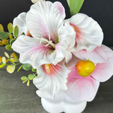 Simulated iris potted plant, floral artistry vibrant and colorful, pumpkin planter round and versatile, no maintenance ready to display upon opening, brightens up new Chinese-style and light luxury home spaces.(WHITE) In Australia - Darrahopens