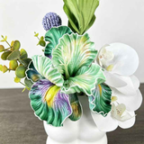 Simulated iris potted plant, floral artistry vibrant and colorful, pumpkin planter round and versatile, no maintenance ready to display upon opening, brightens up new Chinese-style and light luxury home spaces.(GREEN) In Australia - Darrahopens