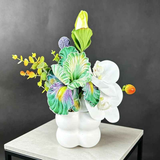 Simulated iris potted plant, floral artistry vibrant and colorful, pumpkin planter round and versatile, no maintenance ready to display upon opening, brightens up new Chinese-style and light luxury home spaces.(GREEN) In Australia - Darrahopens