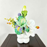 Simulated iris potted plant, floral artistry vibrant and colorful, pumpkin planter round and versatile, no maintenance ready to display upon opening, brightens up new Chinese-style and light luxury home spaces.(GREEN) In Australia - Darrahopens