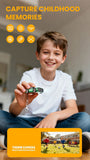 Creative Car-Shaped 2K HD Thumb Camera: Mini & Portable, Auto Focus, Clear in Low Light, Captures Every Wonderful Moment of Childhood and Life(G5 white 32 memory card）