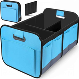 1 Car Trunk Organizer, Automotive Storage, Reinforced Handle, Foldable Multi-Compartment Car Organizer, 600D Oxford Fabric, Suitable for Any Car, SUV, Minivan, Vehicle Storage.GREEN