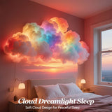 DIY Dreamy 3D Cloud Lamp, Bluetooth APP & Remote Control with Music Sync, USB Powered & Freely Shapable, Creative Parent-Child Interactive Atmosphere Light (Fantasy Color LED 200CM)
