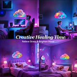 DIY Dreamy 3D Cloud Lamp, Bluetooth APP & Remote Control with Music Sync, USB Powered & Freely Shapable, Creative Parent-Child Interactive Atmosphere Light (Fantasy Color LED 400CM)