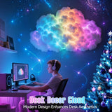 DIY Dreamy 3D Cloud Lamp, Bluetooth APP & Remote Control with Music Sync, USB Powered & Freely Shapable, Creative Parent-Child Interactive Atmosphere Light (Fantasy Color LED 800CM)