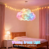 DIY Dreamy 3D Cloud Lamp, Bluetooth APP & Remote Control with Music Sync, USB Powered & Freely Shapable, Creative Parent-Child Interactive Atmosphere Light (Fantasy Color LED 800CM)